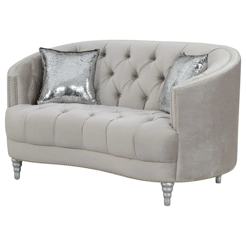 Colby - Loveseat With Tufted Design - Gray by HouseOfZazla
