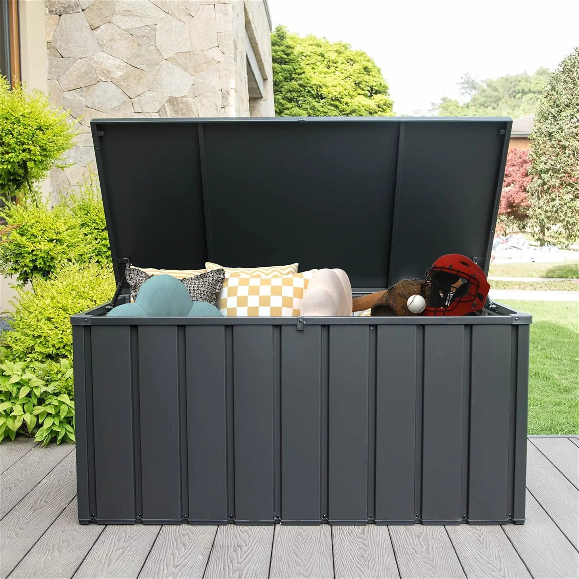 150 Gallon Outdoor Storage Deck Box Waterproof by HouseOfZazla