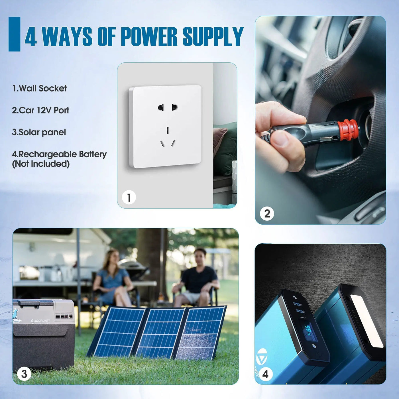 Car Freezer Portable Refrigerator Freezer With App Control And 6'' Off-Road Wheels, 12V, 45W Cooler Freezer, Low Noice by HouseOfZazla