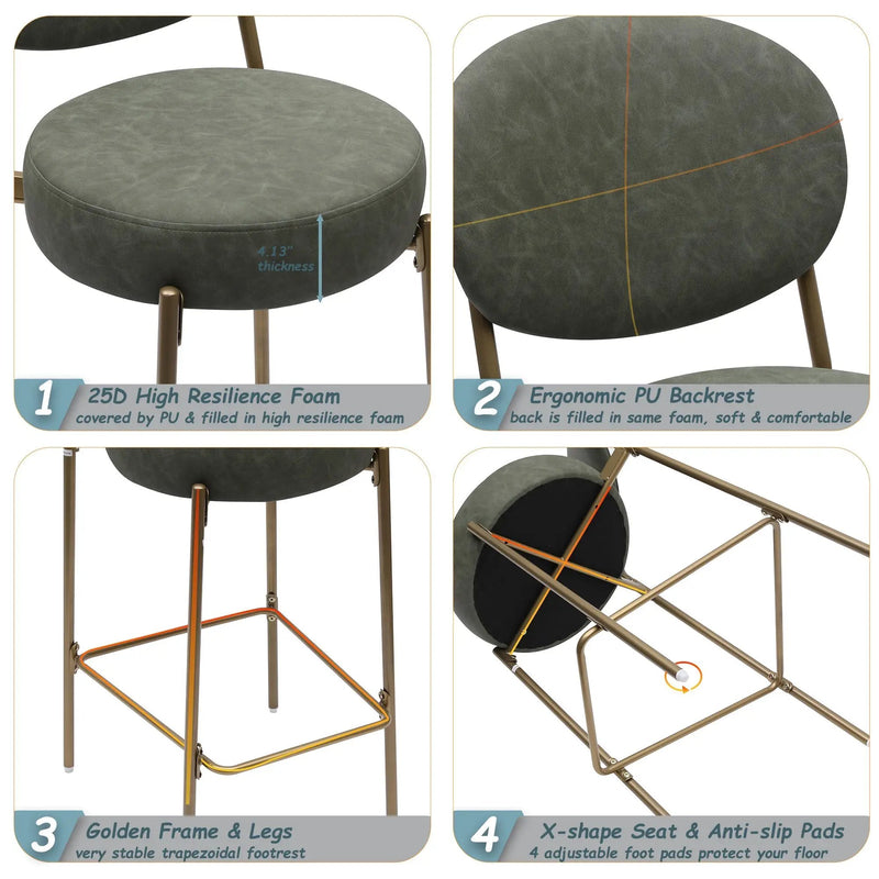29'' H Upholstered Bar Stools Set of 2 by HouseOfZazla