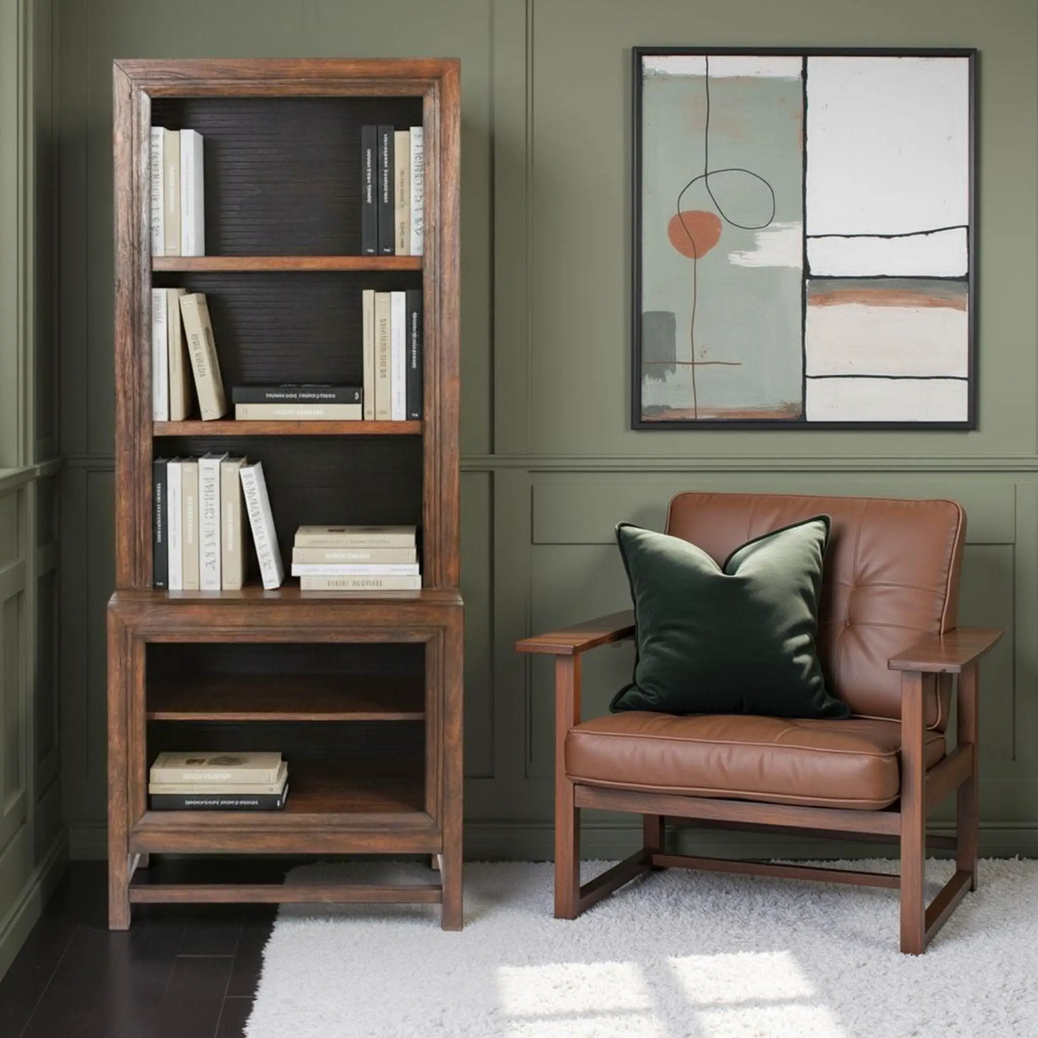 Bookcase Pier, 2 Tone - Brown by Unique Piece Furniture