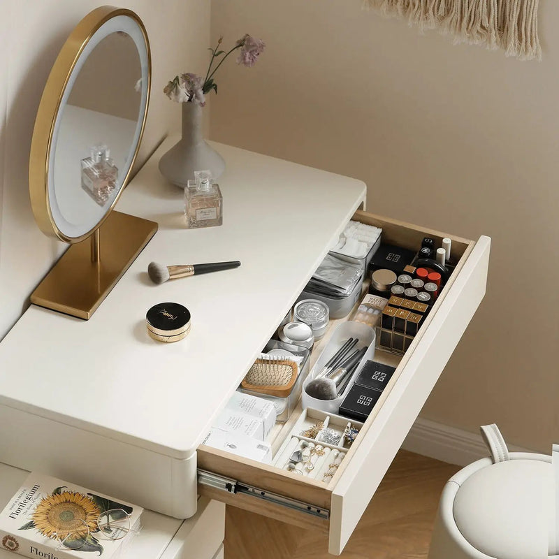 Table Dresser Without Mirror, Compact Dresser Accessories Storage Drawer - White by HouseOfZazla