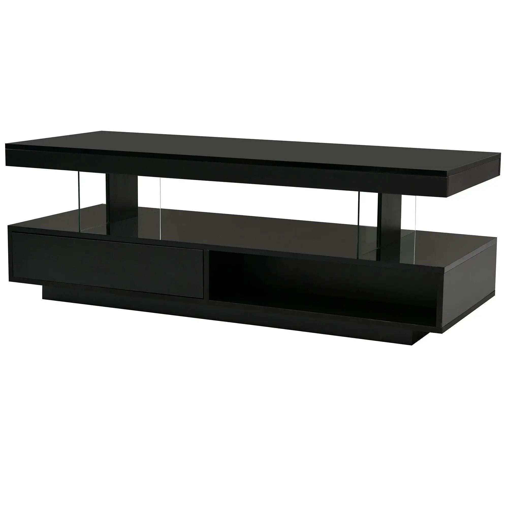 LED Coffee Table With 2 Drawers And Display Shelves by Unique Piece Furniture