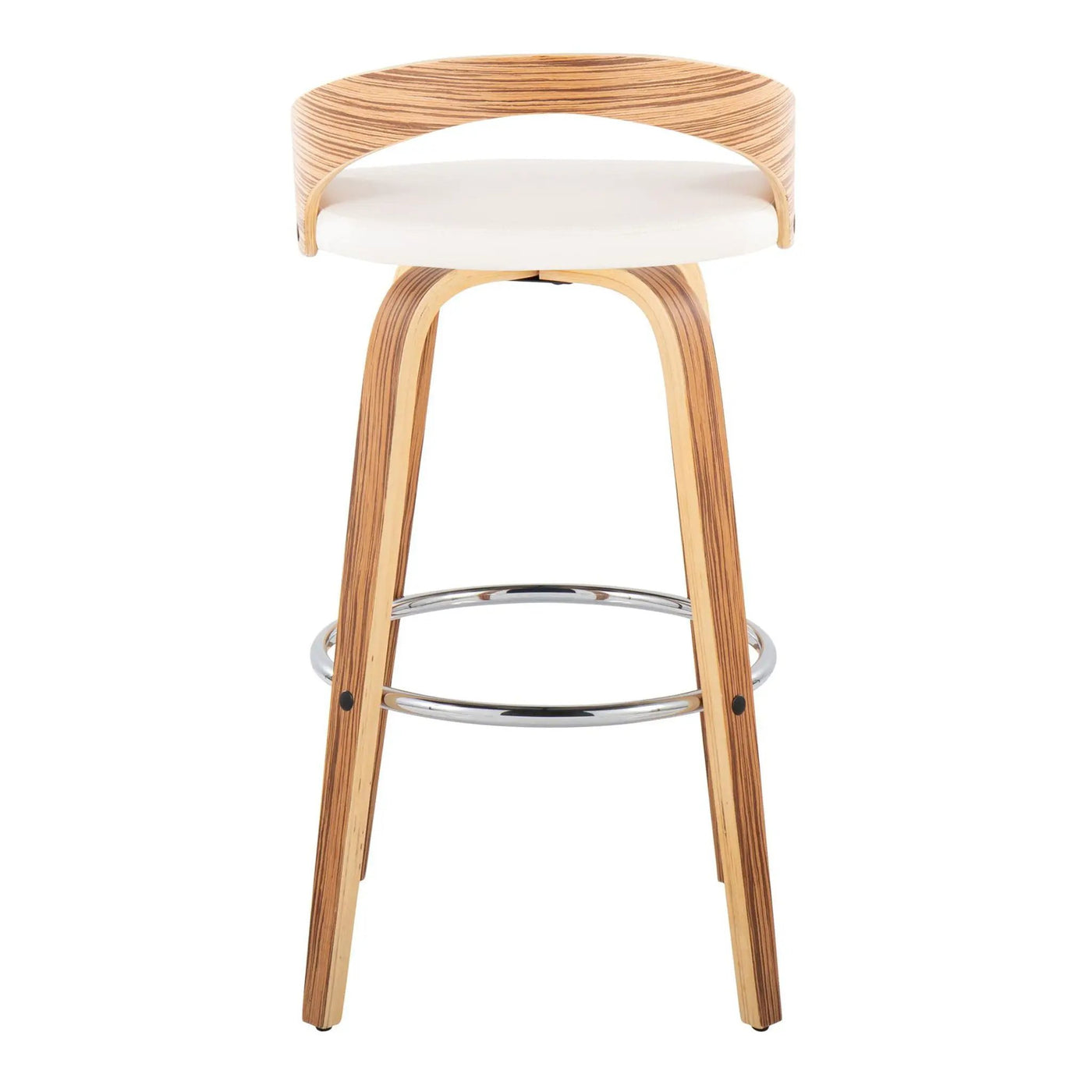 Grotto - Contemporary Fixed Height Barstool With Swivel With Round Footrest (Set of 2) by HouseOfZazla