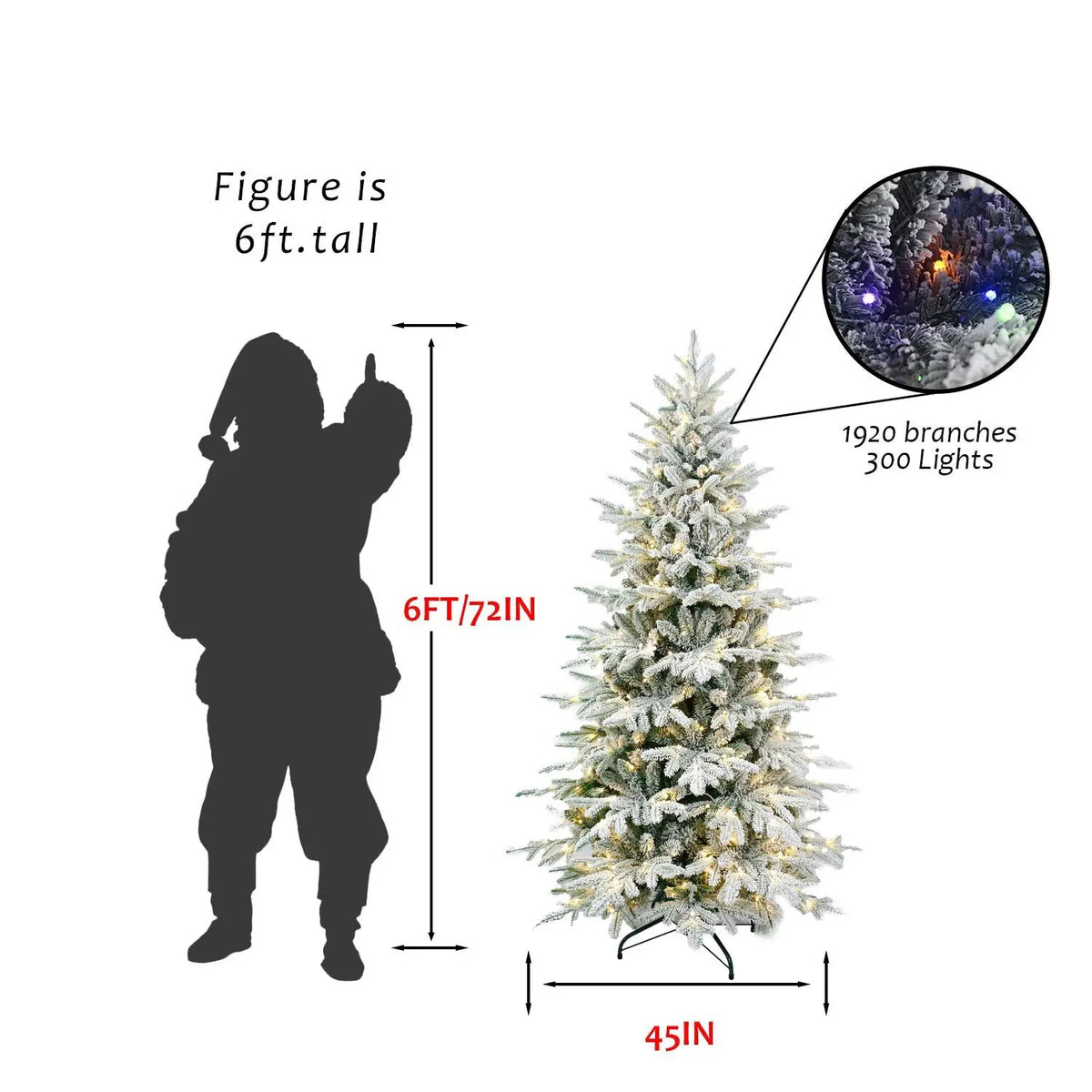 Premium 8FT Flocked Artificial Christmas Tree by HouseOfZazla