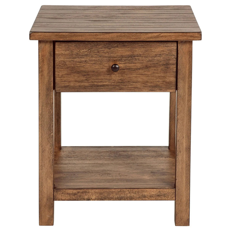 Castleton - 1 Drawer Wood End Table With Shelf by HouseOfZazla