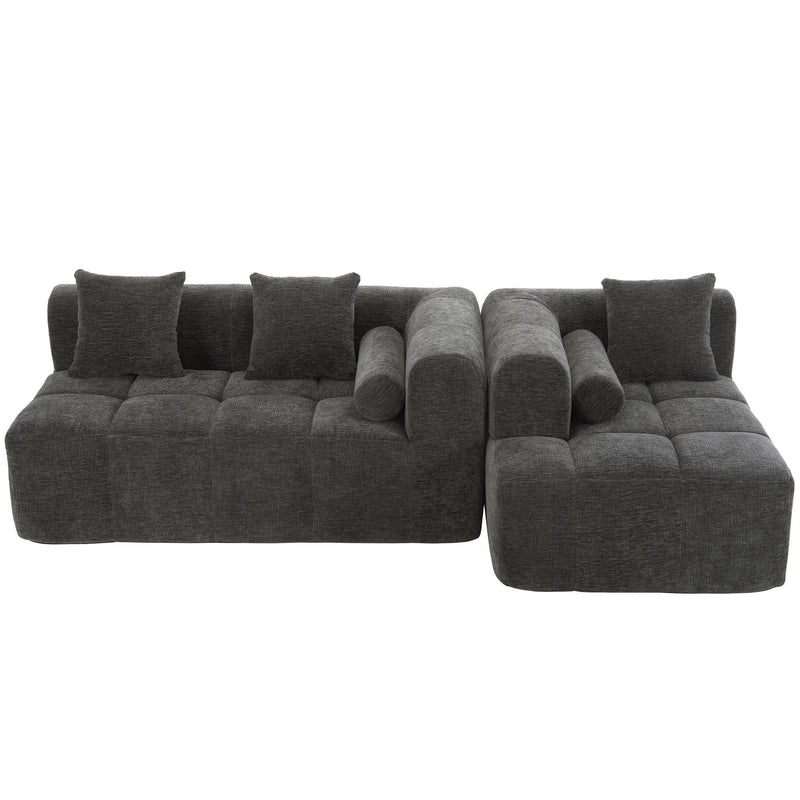 Sectional Free Combined Sofa With 2 Side Pockets by HouseOfZazla