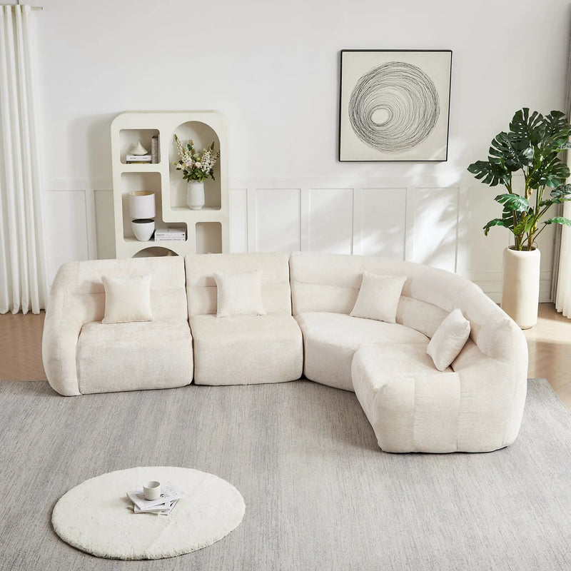 123.2-Inch Modern Luxury Curved Corner Sectional Sofa by HouseOfZazla