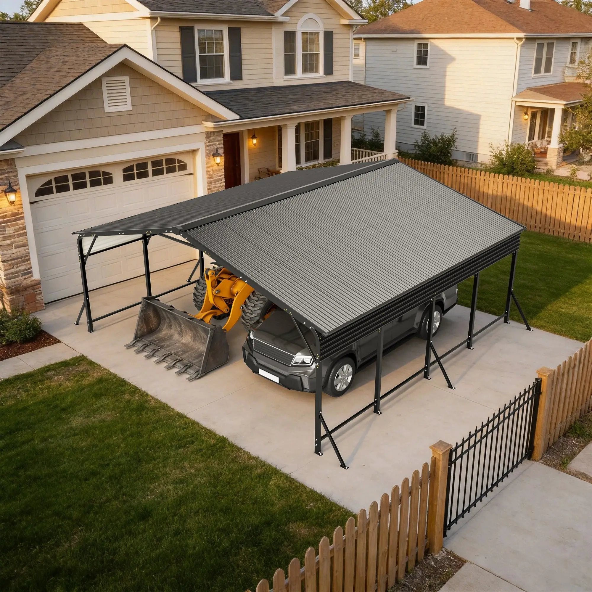 20'x20' Galvanated Steel Carport Canopy by HouseOfZazla