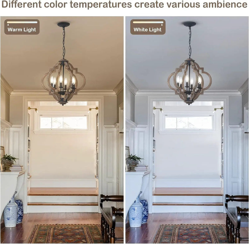 Farmhouse Chandeliers for Dining Room, 6-Light Rustic Light Fixture by HouseOfZazla