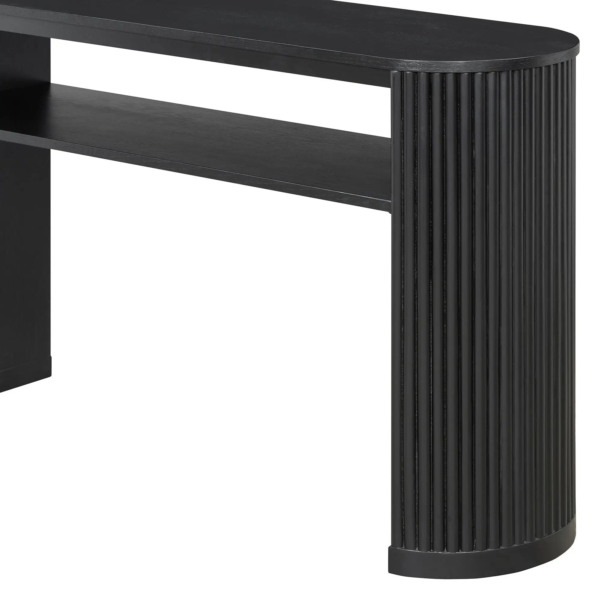 Console Table With Fluted Legs, Open Shelf by HouseOfZazla