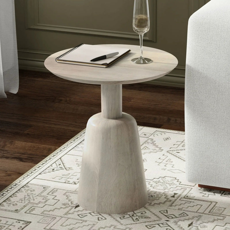 Finchley - Side Table - White Washed by HouseOfZazla