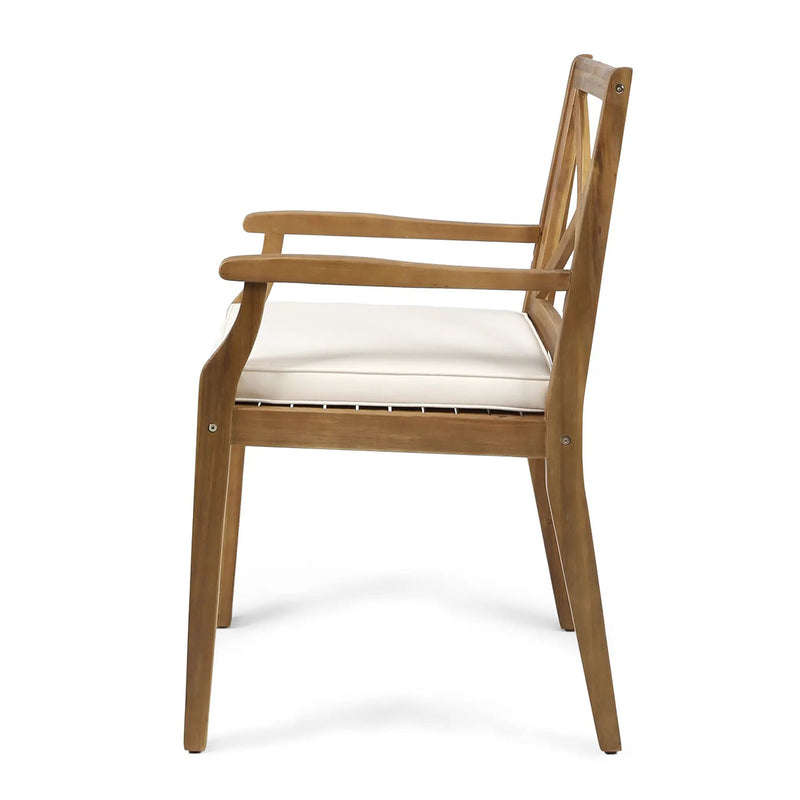 Perla Dining Chair 2-Piece Set with Cream Cushions by HouseOfZazla
