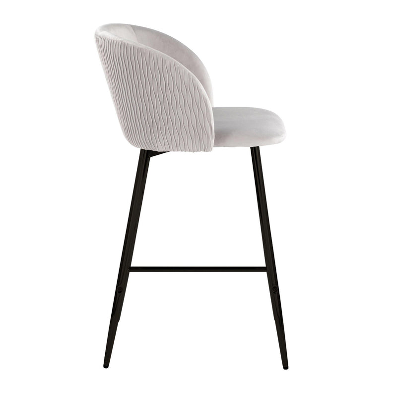 Fran - Pleated Waves Contemporary Fixed Height Counter Stool (Set of 2) by HouseOfZazla