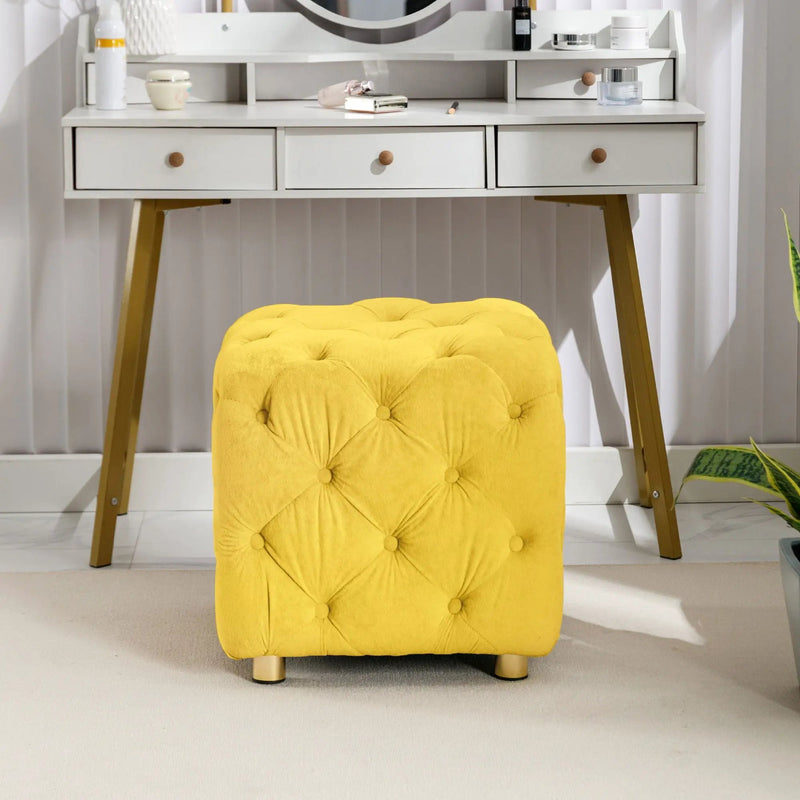 Modern Upholstered Ottoman, Exquisite Small End Table, Soft Foot Stool, Dressing Makeup Chair, Comfortable Seat For Living Room, Bedroom, Entrance by Unique Piece Furniture