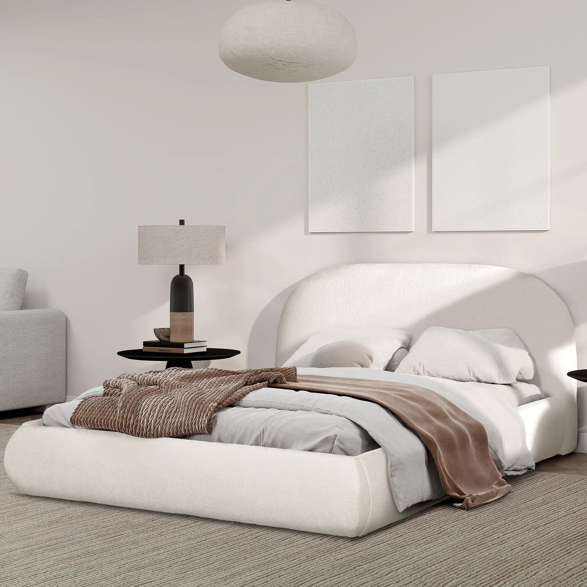 Archie Puffy Grounded - Upholstered Platform Bed by Unique Piece Furniture