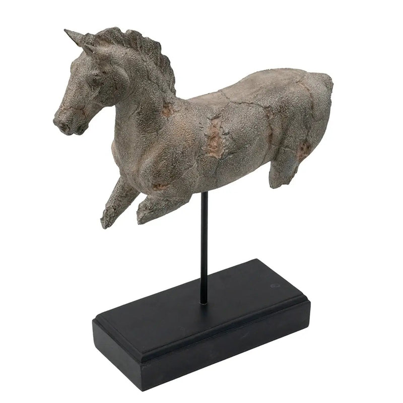 14x4.5x17' Antique Horse Statue On Stand by HouseOfZazla