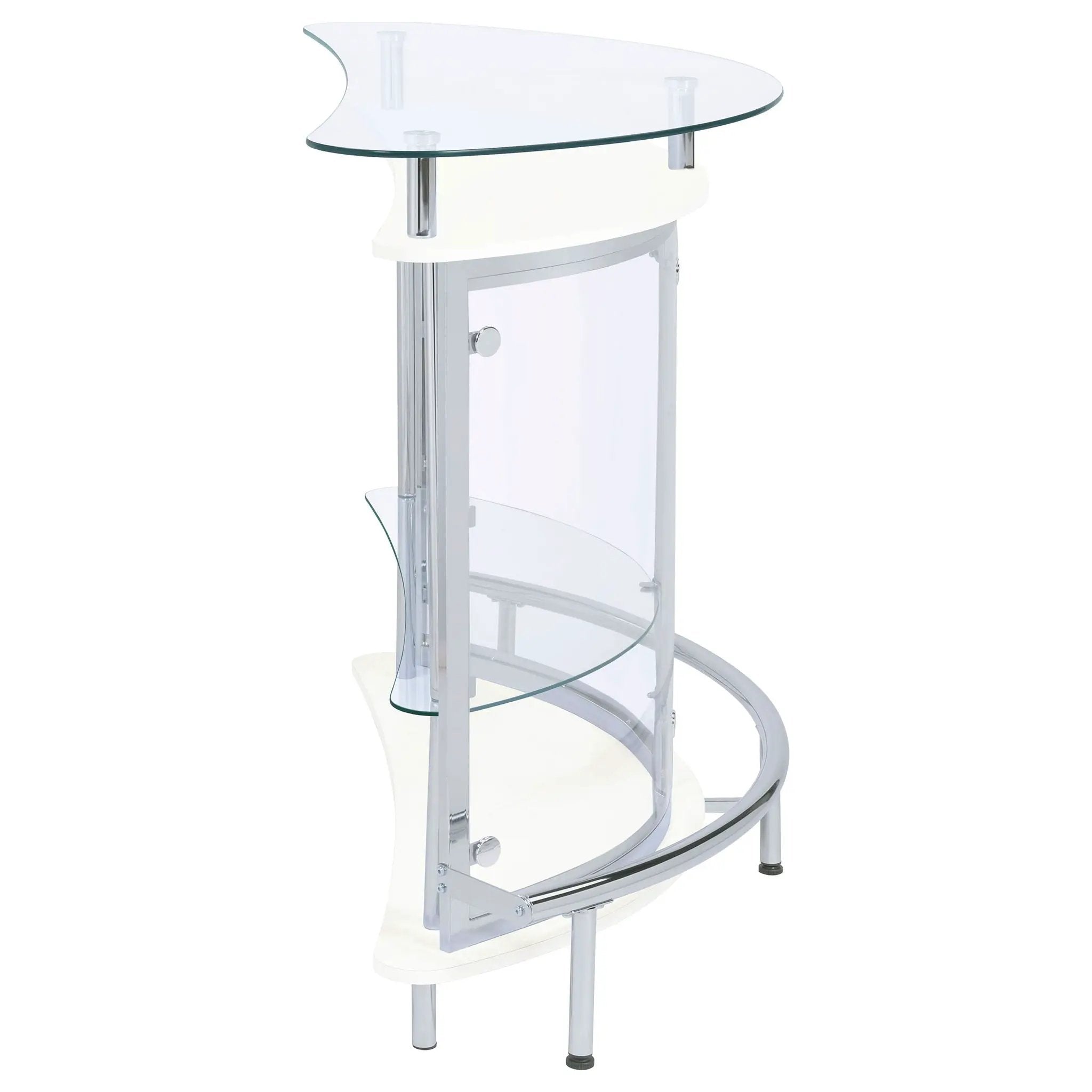 Strick - Freestanding Glass Top Home Bar Wine Cabinet - White by HouseOfZazla