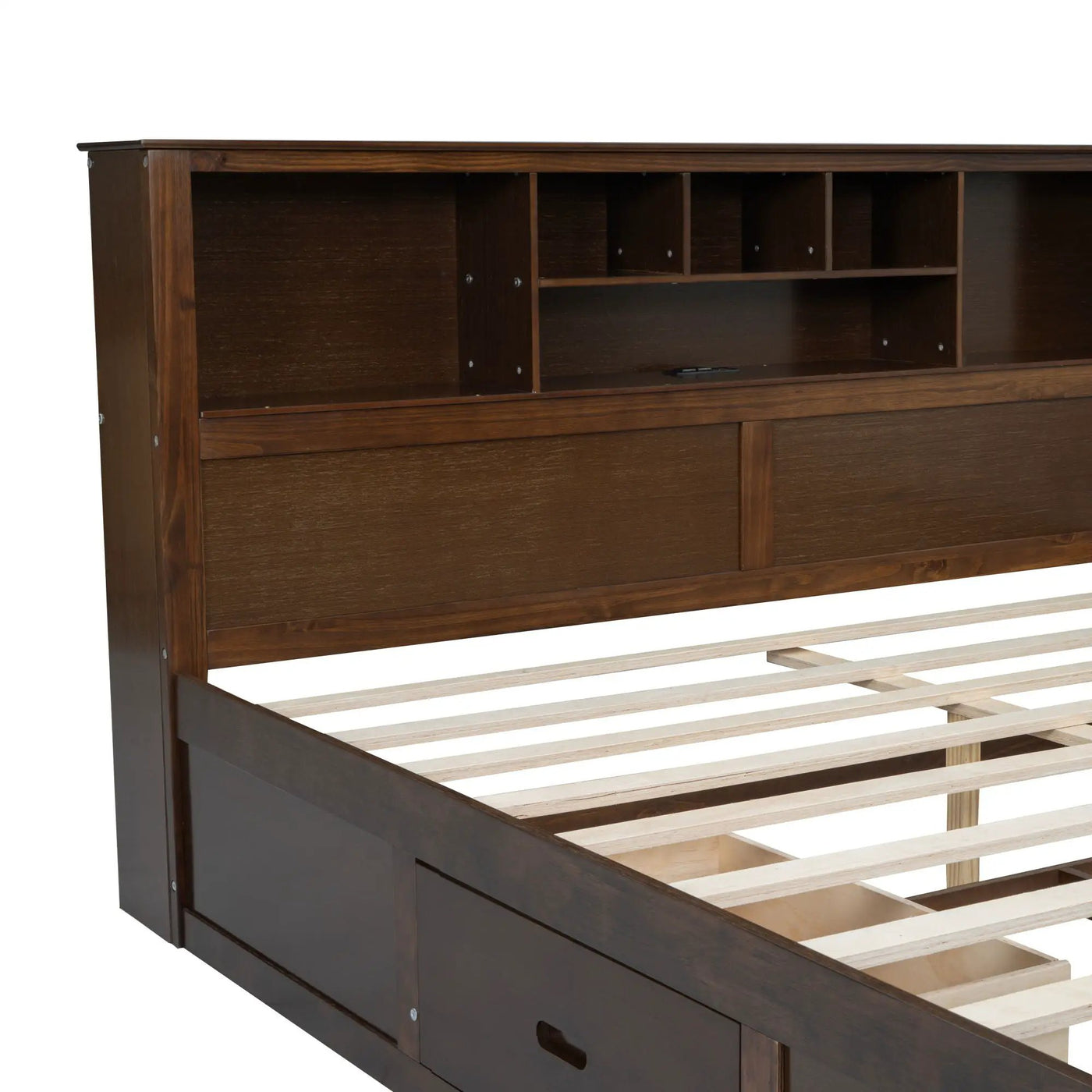 Platform Bed With Multi Storage Headboard, USB And Drawers by HouseOfZazla