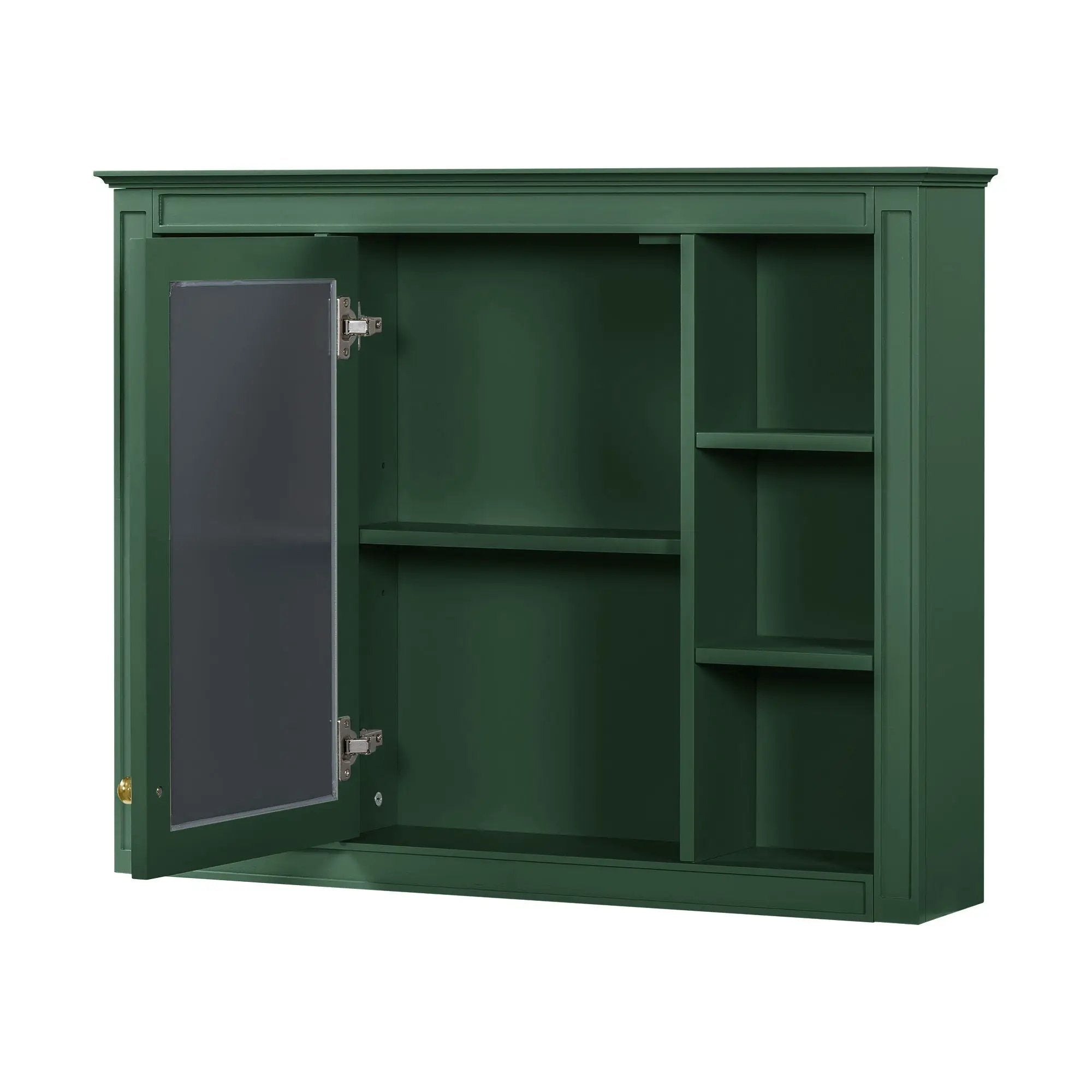 Wall Mounted Medicine Cabinet With Mirror, Storage Cabinet Featuring 6 Open Shelves And Adjustable Interior by HouseOfZazla