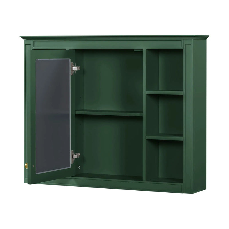 Wall Mounted Medicine Cabinet With Mirror, Storage Cabinet Featuring 6 Open Shelves And Adjustable Interior by HouseOfZazla