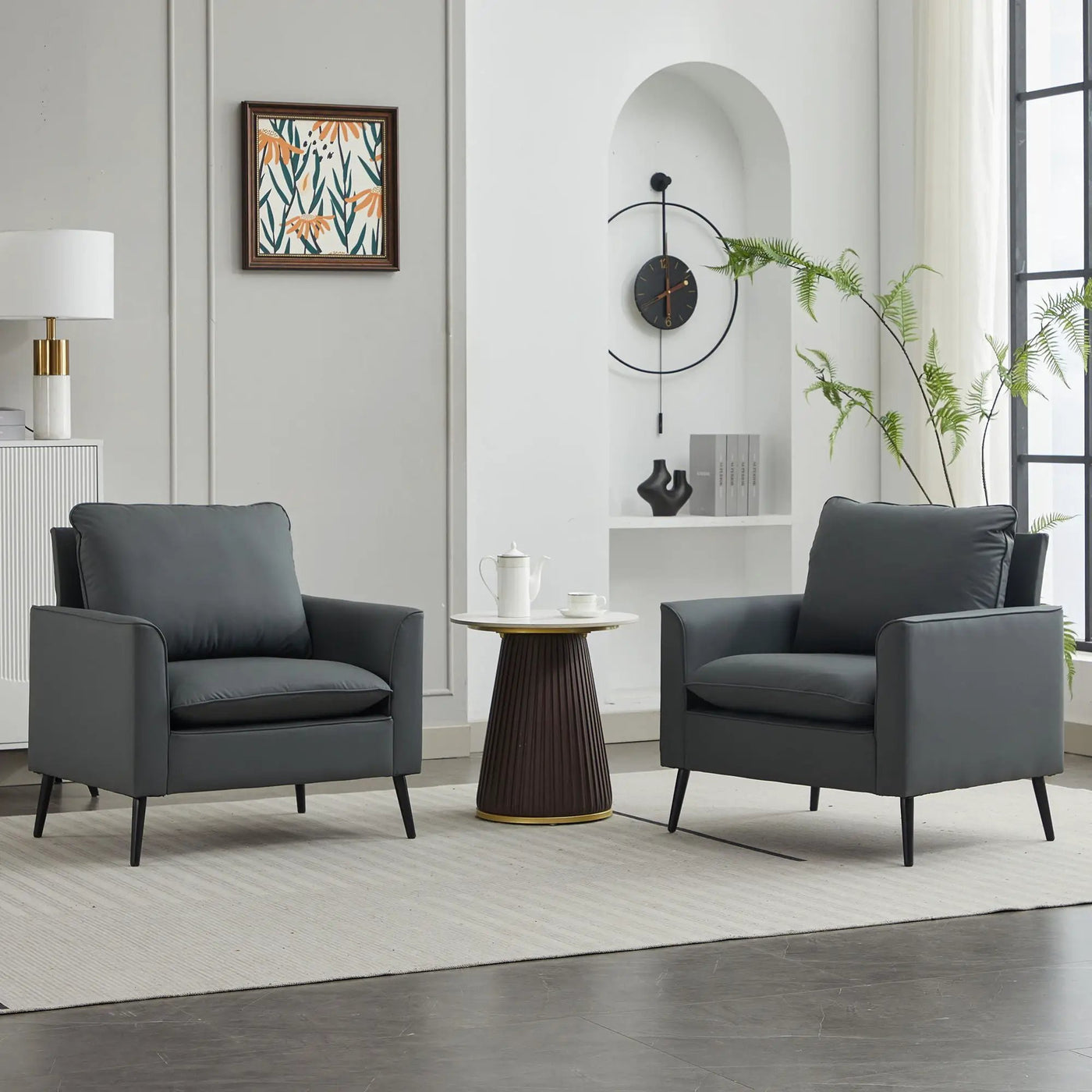 Nordic Retro Light Luxury Upholstered Sofa Chair by Unique Piece Furniture