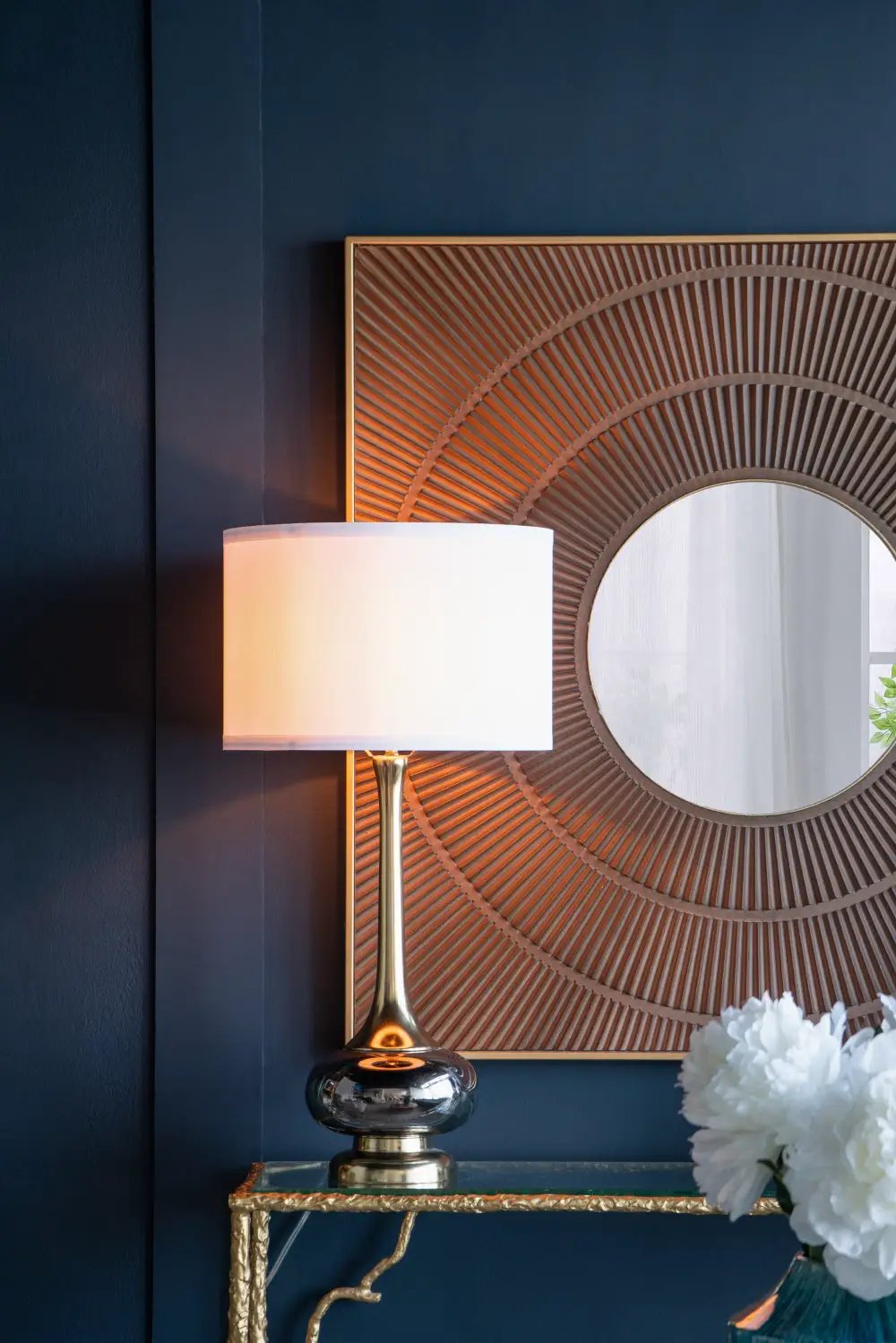 D15x29 Table Lamp with Glass Drum Shade by HouseOfZazla