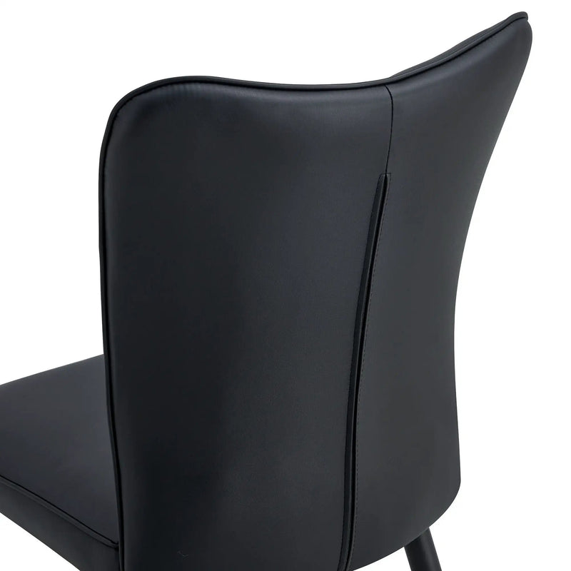 Modern Chair Set 4 Pieces With Vertical Backrest Design For Kitchen And Living Rooms - Black by HouseOfZazla