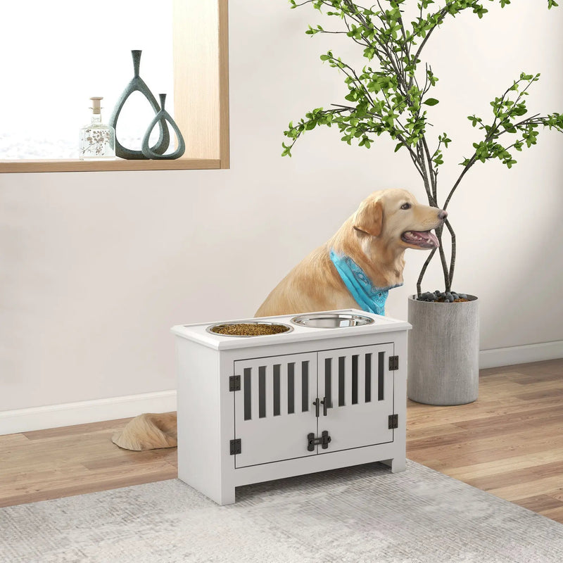 PawHut Large Elevated Dog Bowls with Storage Cabinet by HouseOfZazla