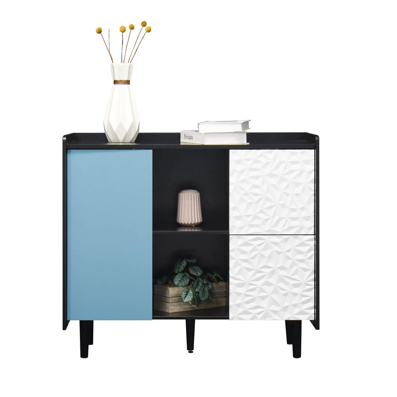 Modern Sideboard Buffet Cabinet With Doors And Unique Panel Styling by HouseOfZazla