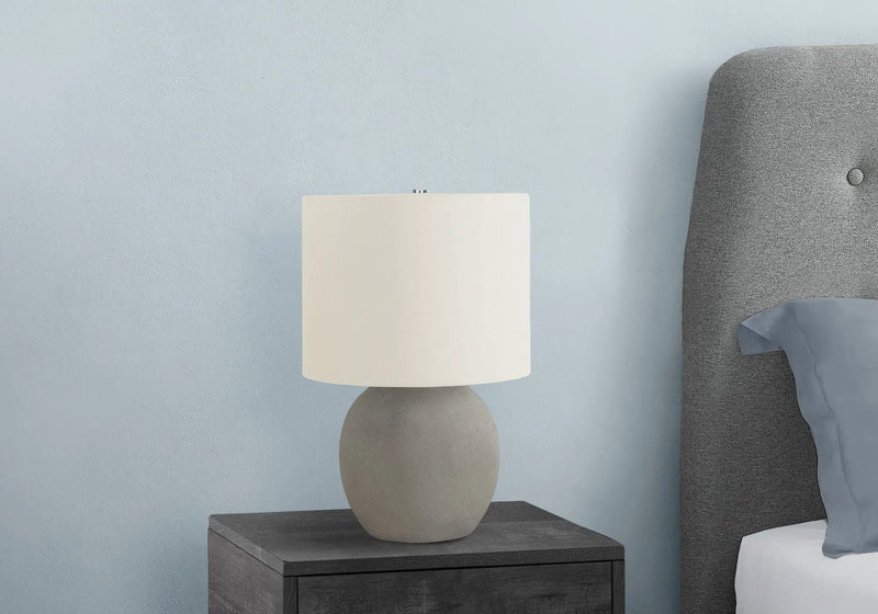 Lighting, Table Lamp, Concrete, Contemporary - Gray / Cream by HouseOfZazla