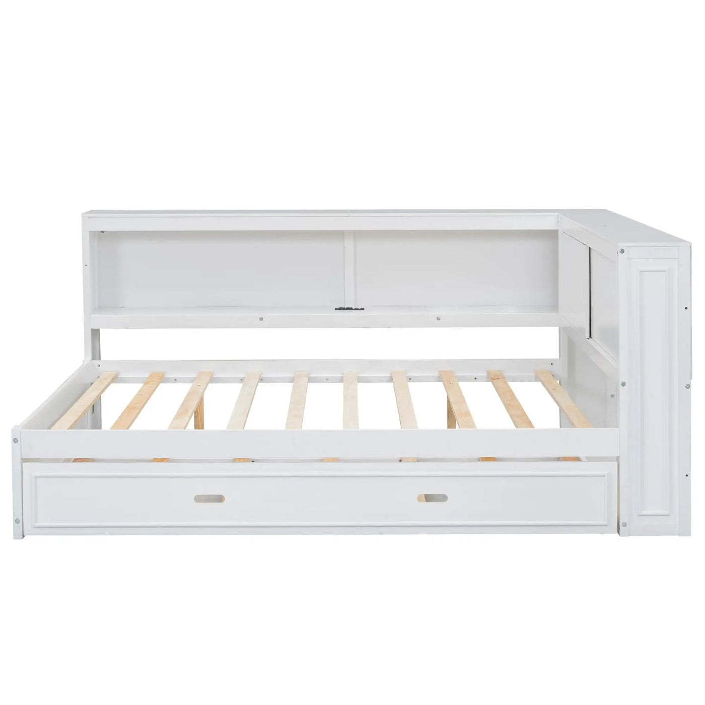 Daybed With Storage Shelves, LED, USB, And Trundle by HouseOfZazla
