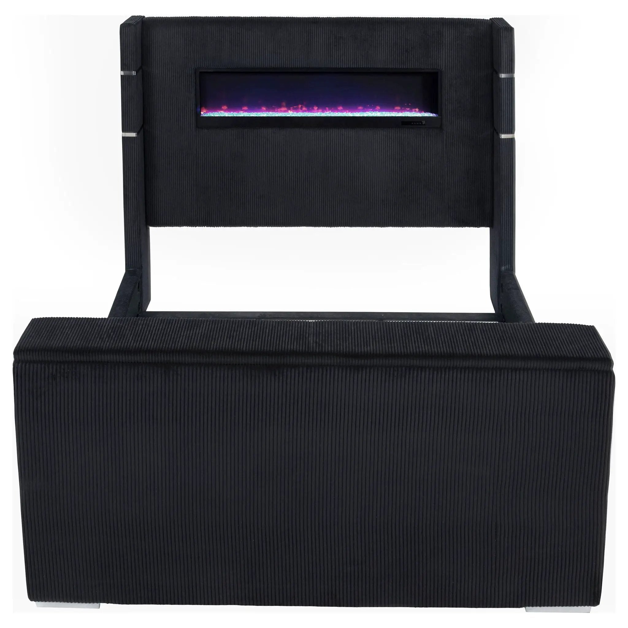 Tisdall California King Flame Visualizer TV Bed Black by Unique Piece Furniture