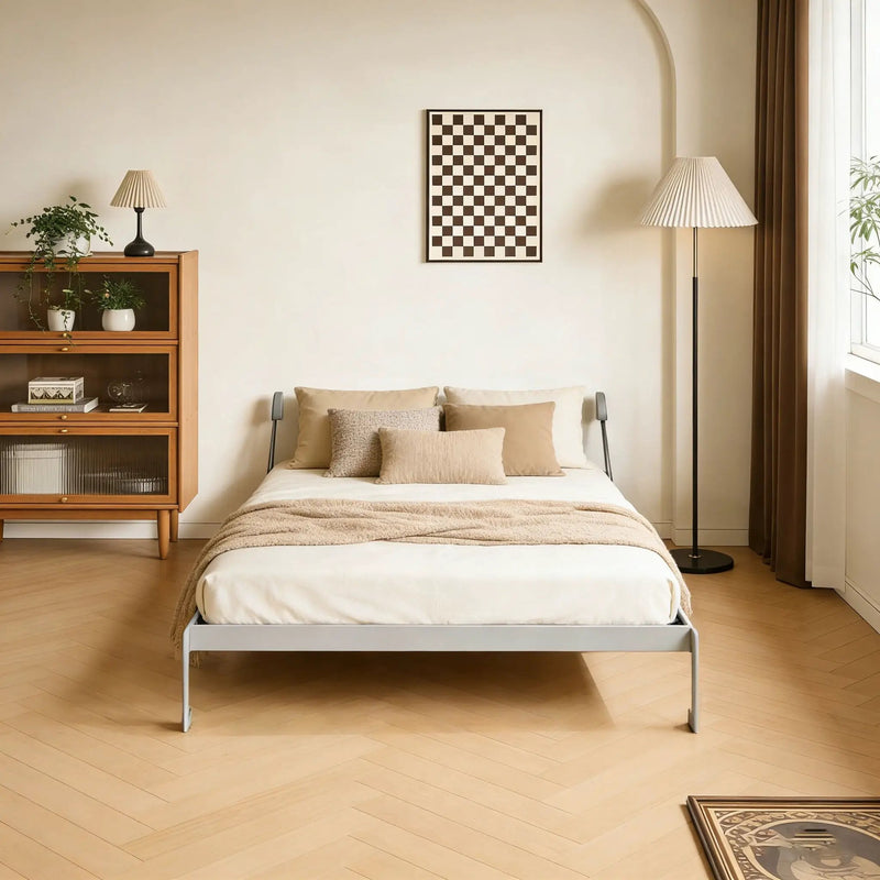 Queen Size Vertical Murphy Wall Cabinet Folding Bed With Automatic Legs - Gray by HouseOfZazla