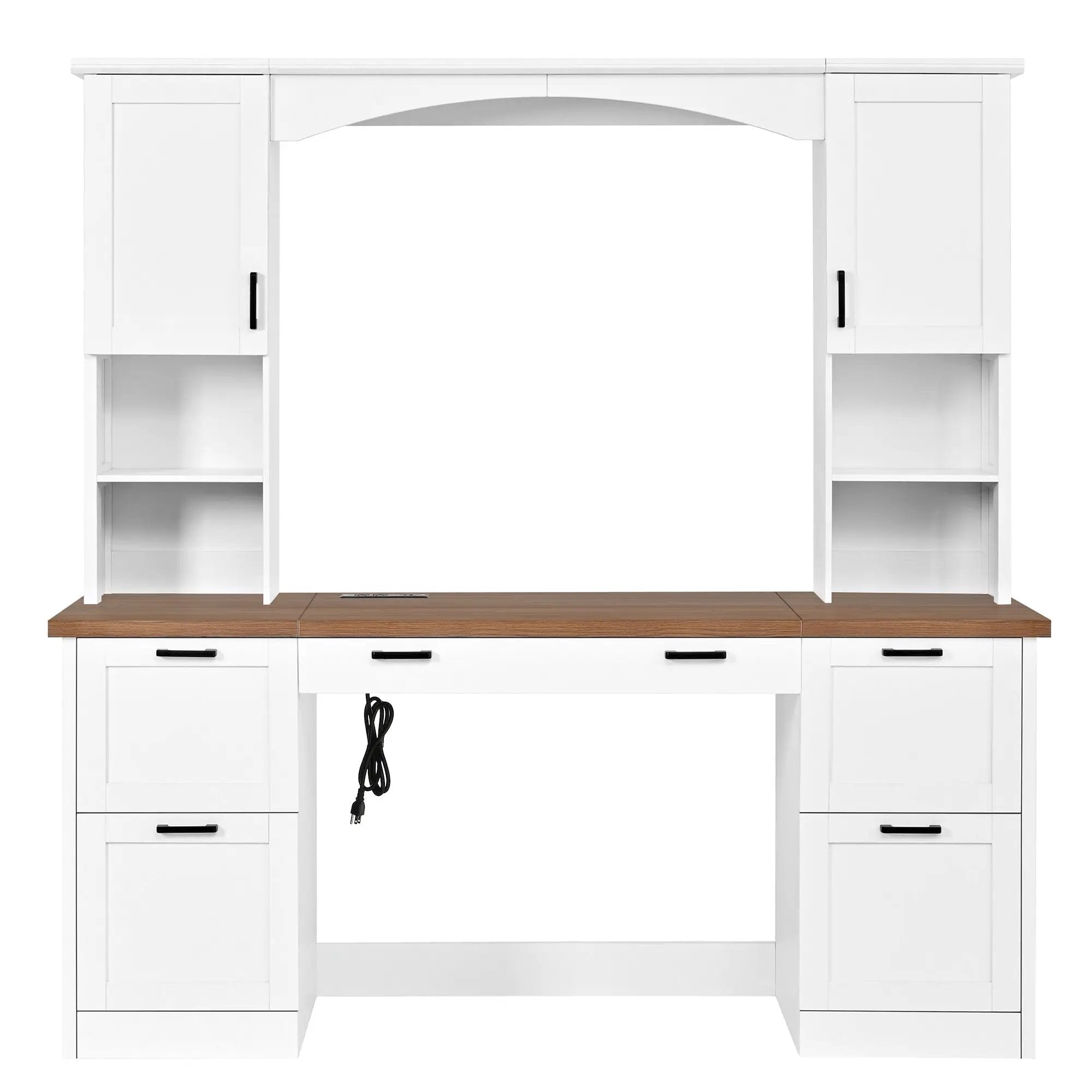 ON-Trend Farmhouse Arched Computer Desk with Hutch by HouseOfZazla