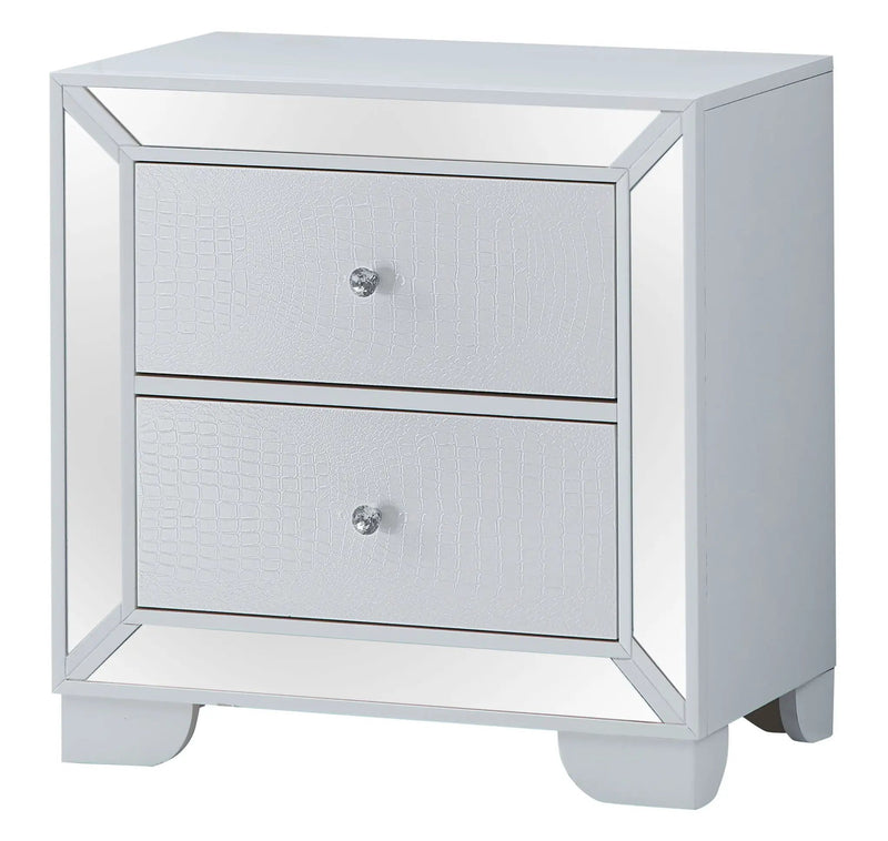 Contemporary Nightstand - Silver Champagne - Particle Board by Unique Piece Furniture