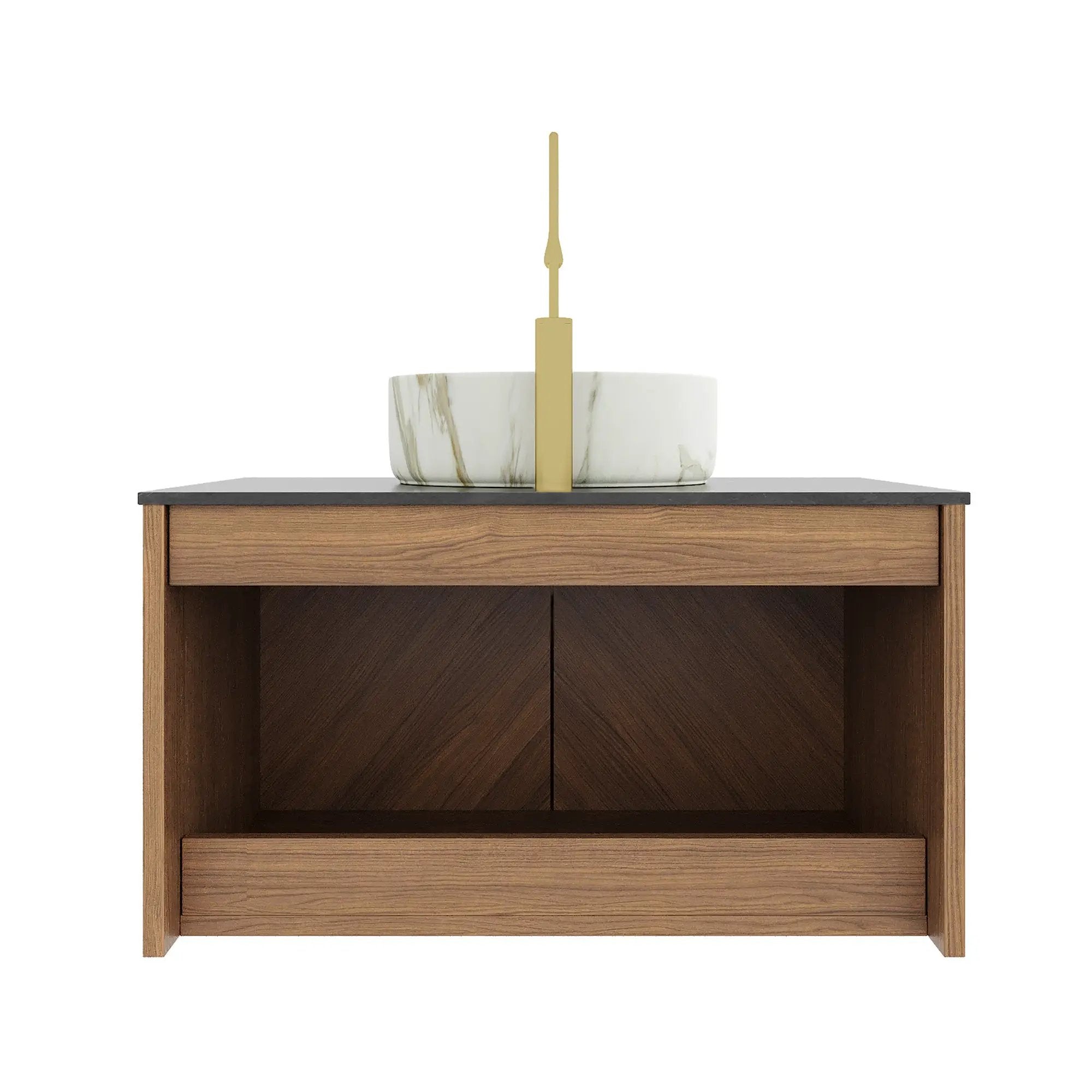 ARAI 30" Bathroom Vanity & Sink, Floating Plywood Storage Cabinet with 2 Doors by HouseOfZazla