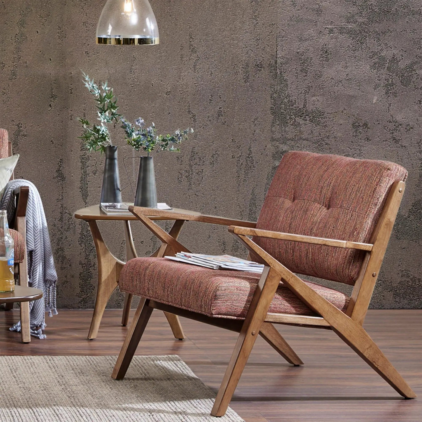 Lounge Chair With Tufted Upholstery And Solid Frame by HouseOfZazla