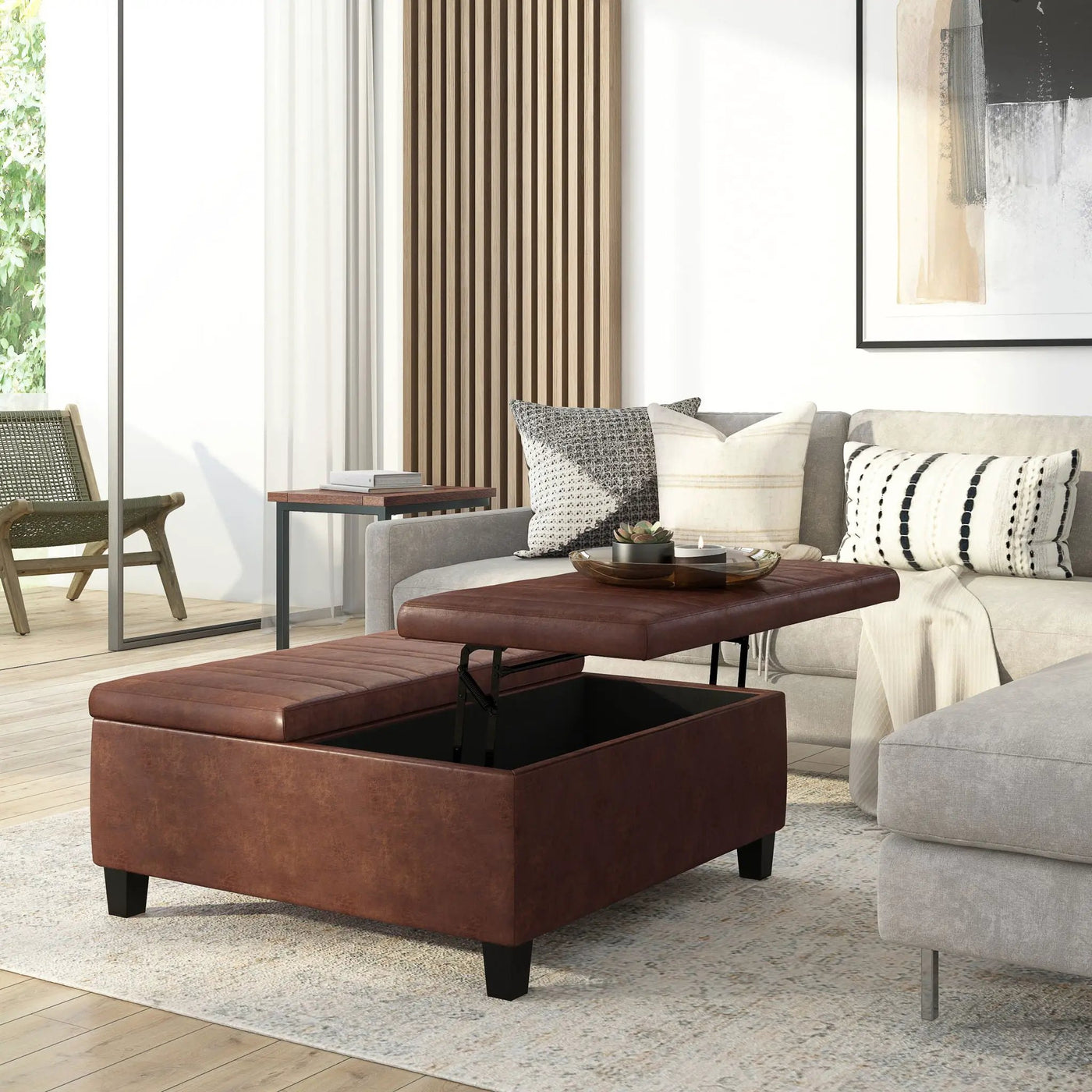 Ellis - Coffee Table Storage Ottoman Contemporary Design by Unique Piece Furniture