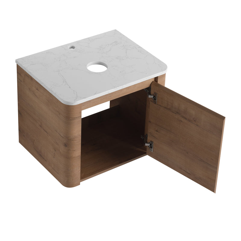 24'' Wall-Mounted Bathroom Vanity with Soft-Close Door by HouseOfZazla