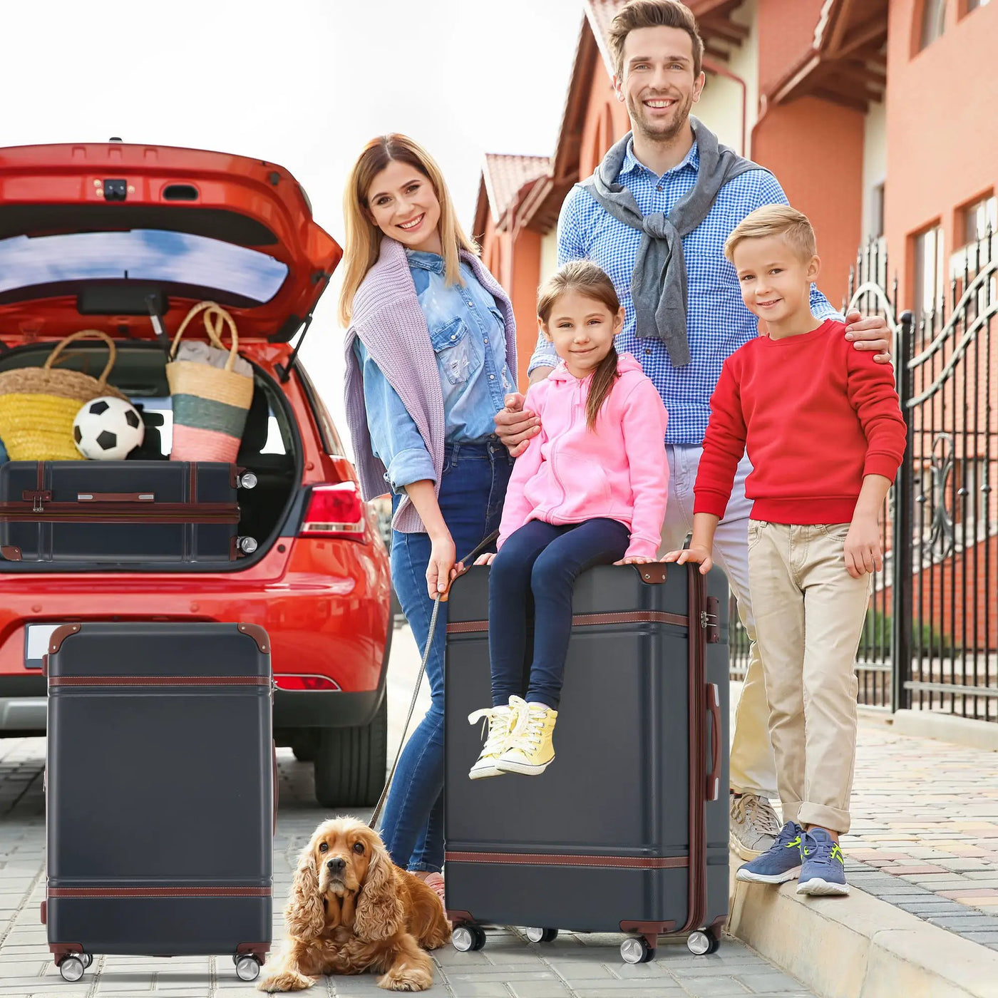 Hardshell Luggage Sets 4 Pieces 20" / 24" / 28" Luggages And Cosmetic Case Spinner Suitcase With Tsa Lock Lightweight by HouseOfZazla