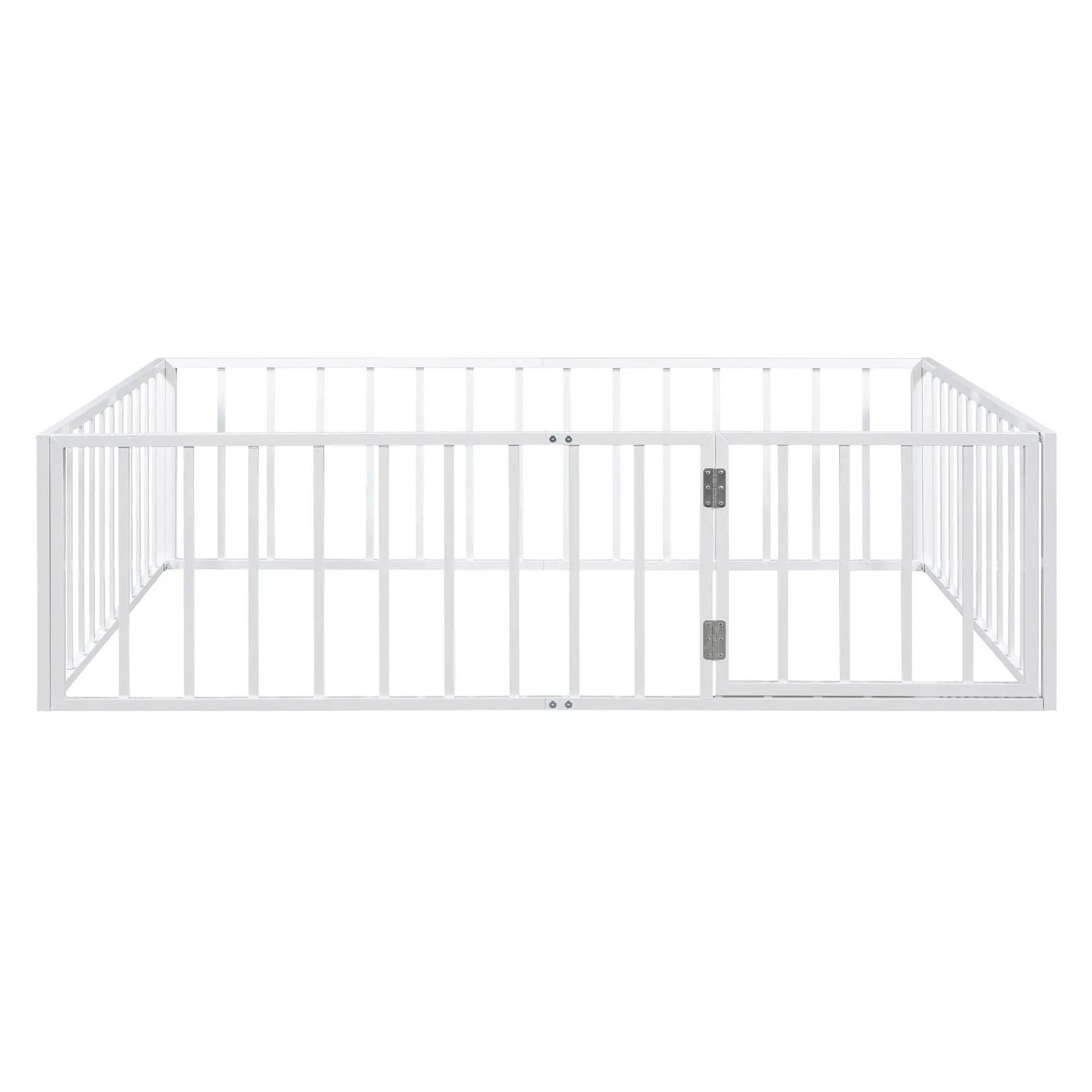 Metal Floor Bed Frame With Fence And Door by Unique Piece Furniture
