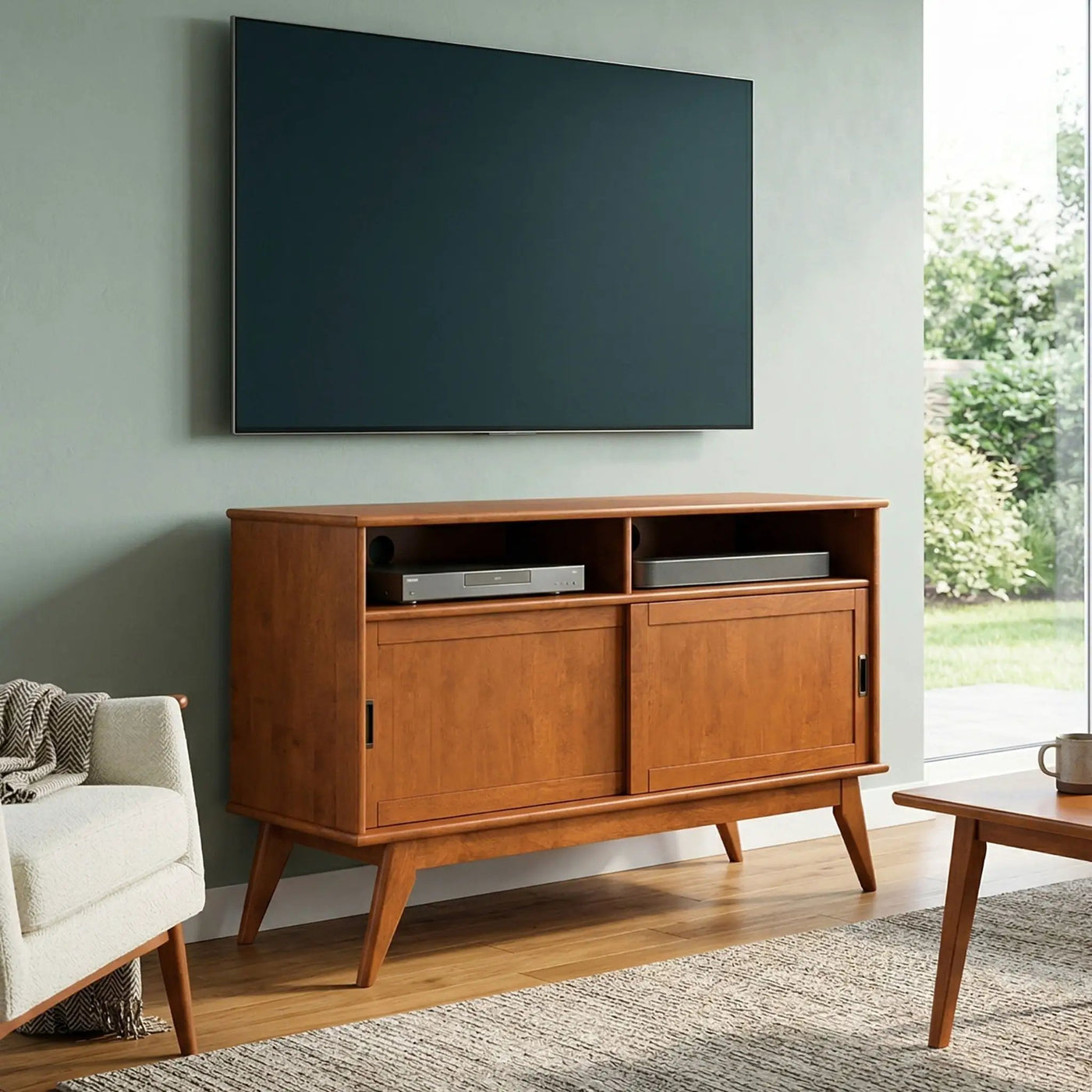 Draper - Handcrafted Mid Century Low TV Media Stand by Unique Piece Furniture