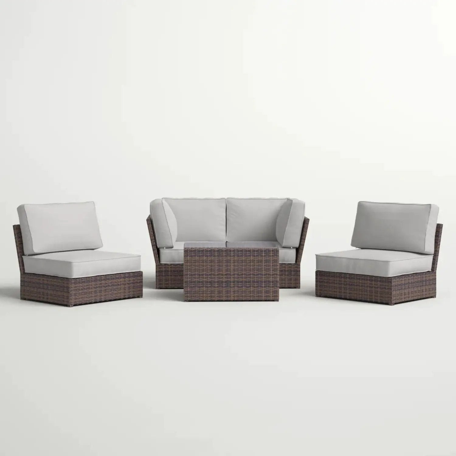 Comfortable Modern Patio Rattan Sectional Set With Cushions by HouseOfZazla