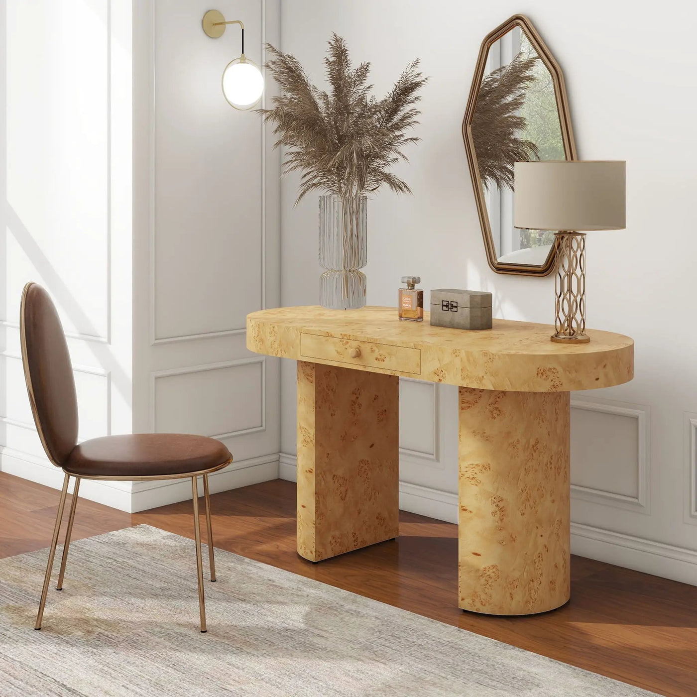 Jesse - Single Drawer Oval Computer Desk by Unique Piece Furniture