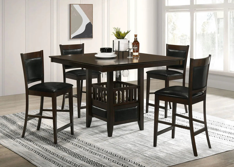 Jaden 5-piece Square Counter Height Dining Set Espresso by Unique Piece Furniture
