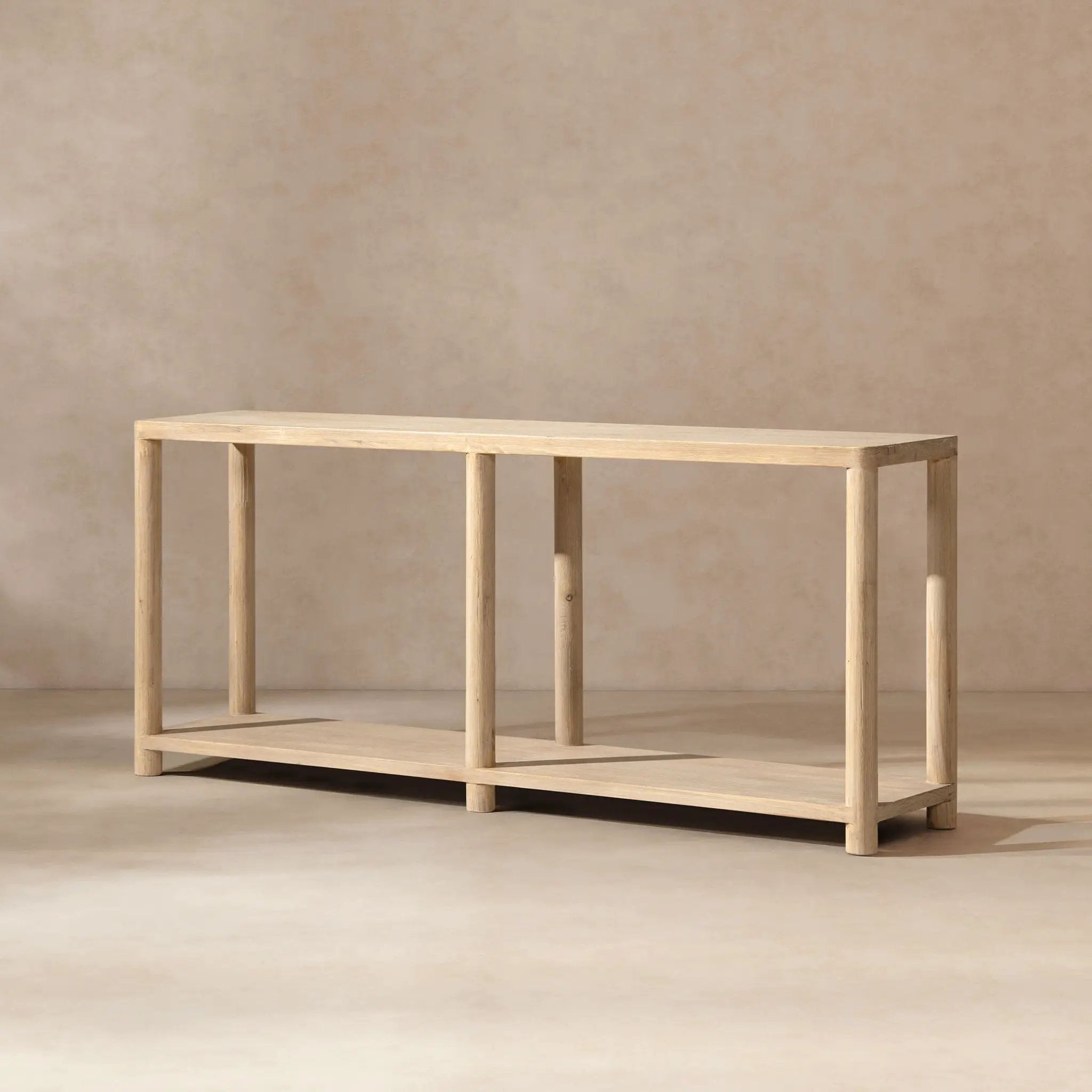 Milo - Console Table With Lower Shelf - Natural by HouseOfZazla