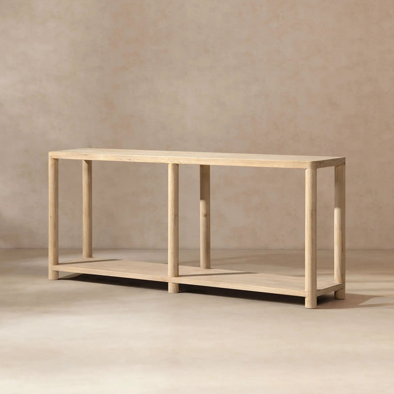 Milo - Console Table With Lower Shelf - Natural by HouseOfZazla