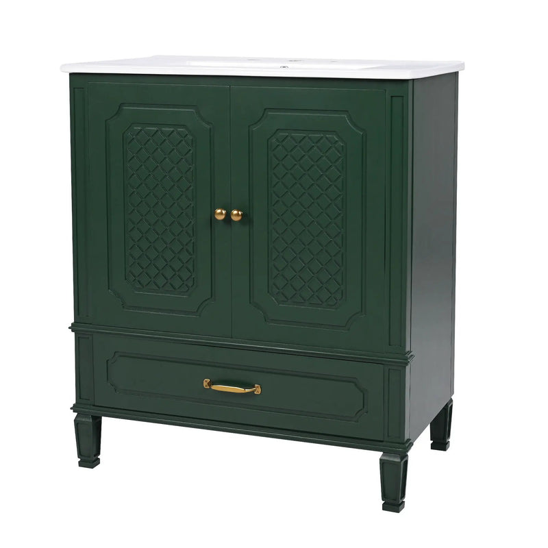 Bathroom Vanity With Sink, Soft Closing Door, Multi Functional Storage by HouseOfZazla