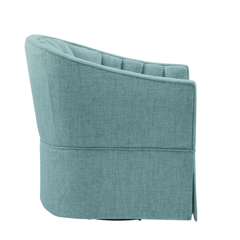 Solitude - Skirted Swivel Accent Chair With Hemp Like by HouseOfZazla